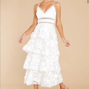 Red Dress Boutique - “A Fairytale Story White Lace Midi”